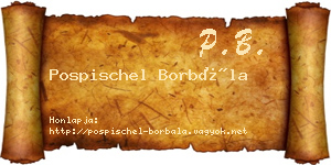 Pospischel Borbála névjegykártya